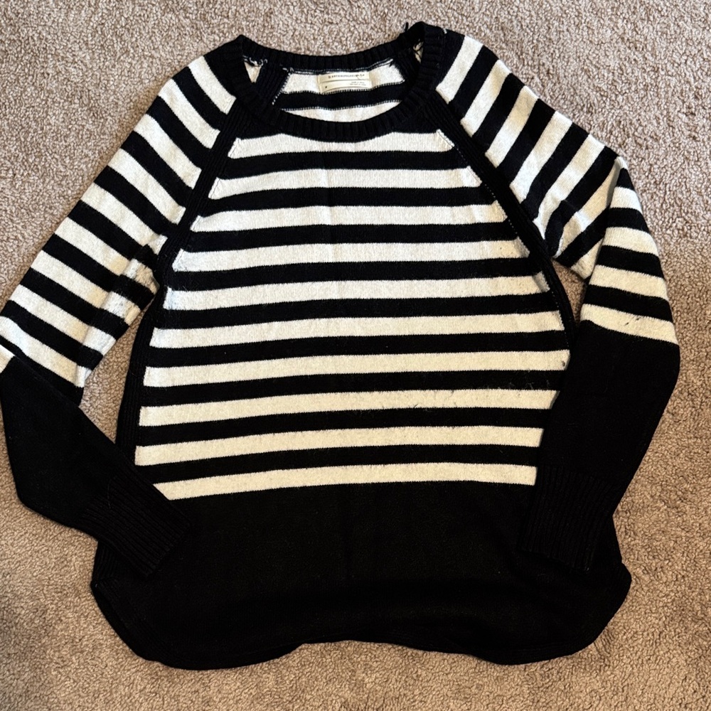 Anthropologie Classic Black and White Striped Sweater